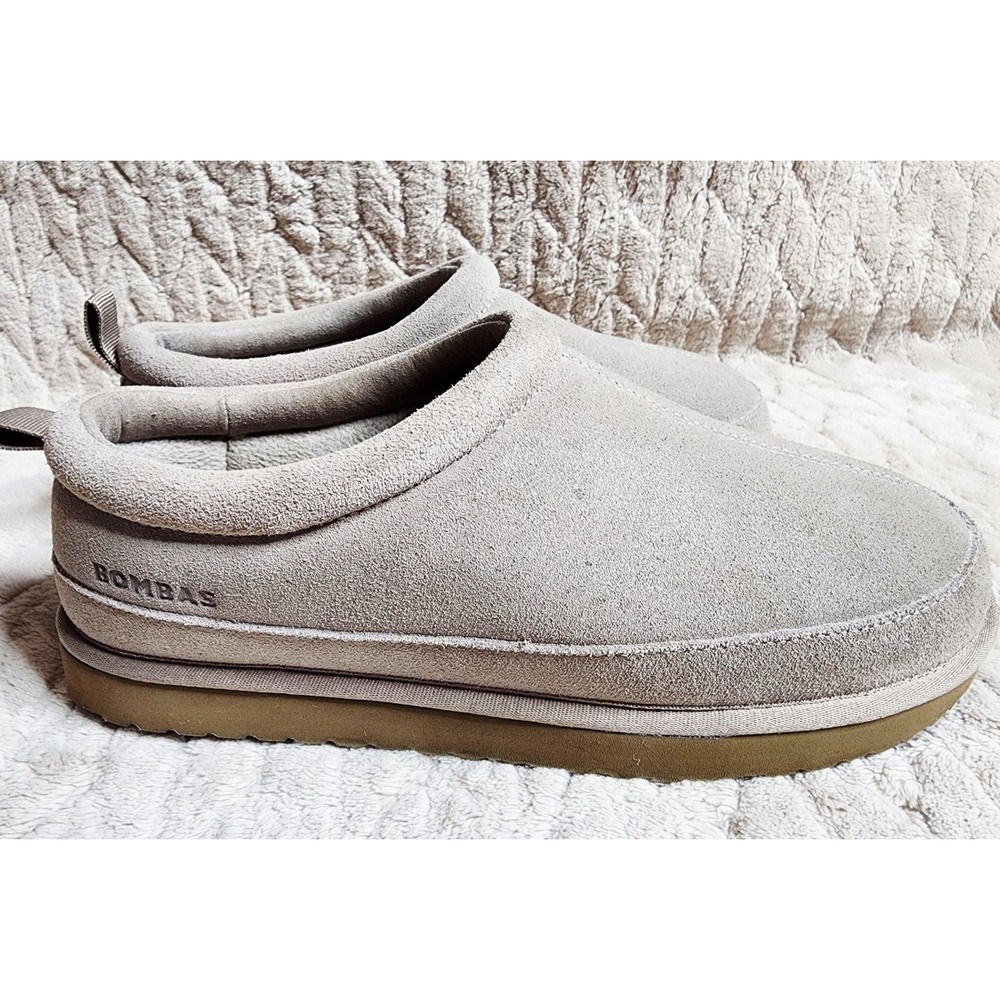 Bombas Friday Slipper Taupe Gray Suede Indoor Outdoor Shoes Womens 9